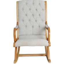 Asedia Rustik Naturel Taş Rengi Sallanan Sandalye Dinlenme Emzirme Baba Tv Okuma Uzanma Koltuğu Berjer