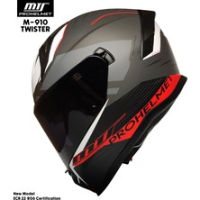 Mts M-910 Twıster Güneş Vizörlü Kask (Siyah Camlı)