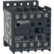 Schneider Electric , LC1K0601M7 , Tesys K Kontaktör 3p 6A Ac3 220VAC 1nk