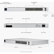 Ubiquiti Usw-Pro-24 , 24 Gigabit Ethernet , 2 *10G Sfp+ , L3 , Yönetilebilir  Switch , POE Değildir