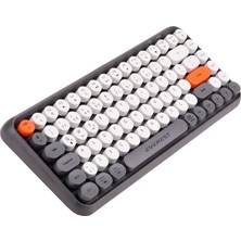 Everest Kb-89 Cıtrus Daktilo Tuşlu Gri Wireless 2.4g + Bluetooth Çoklu Cihaz Bağlantılı Kablosuz Mini Q Multimedia Klavye