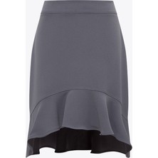 Rivus Volanlı Mini Etek - Gri
