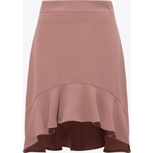 Rivus Volanlı Mini Etek - Gül Kurusu