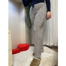 Betimoda Kadın Pijama Altı Kurdeleli Beyaz Siyah Kare