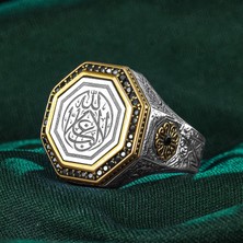 Takılingo 925 Ayar Gümüş La Galibe Illallah Yazılı Dualı Erkek Yüzük