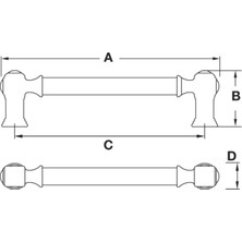 Hafele Bien Kulp Altın Parlak Renkli C:224 mm 2'li Paket