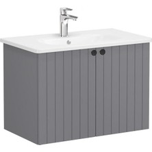 Vitra Root Groove Kapaklı Lavabo Dolabı 80 cm Mat Gri 69291