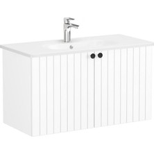 Vitra Root Groove Kapaklı Lavabo Dolabı 100 cm Mat Beyaz 69310