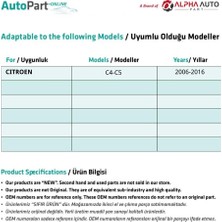 Alpha Auto Part Citroen C4-C5 Için Ön Sağ Cam Kriko Plastiği