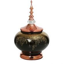 Vitale Amber Bronz Kapaklı Vazo 30 cm AK.JE0021