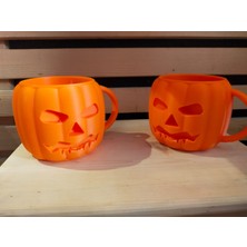 Kunduz Ahşap Tasarım Atölyesi Balkabağı 2li Kupa Seti / Cadılar Bayramı-Halloween