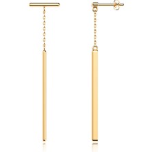 İndigo Takı Sallantılı Sade Çubuk Altın Kaplama Gümüş Küpe