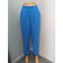My Model Mavi Bel Paça Lastikli Polyester Jogger Pantolon