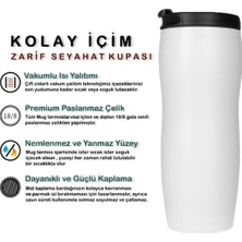 Thermohis Çift Katman Sızdırmaz Vakumlu 450ML Beyaz Paslanmaz Çelik Küçük Termos Bardak Kahve Termosu