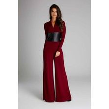 Laranor Önden Fermuarlı Tulum 40 - Bordo