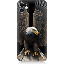 Karizma Tablo Apple iPhone 12 Uyumlu Silikon Kılıf Beyaz Başlı Kara Kartal