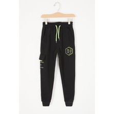 Cansın Mini Siyah Komando Cepli Erkek Çocuk Şardonlu Eşofman Altı 17057