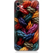 Karizma Tablo Apple iPhone 11 Uyumlu Silikon Kılıf Pastel Renkli Düğüm Ipler