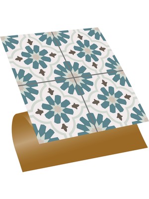 Tink Kendinden Yapışkanlı Yeşil Çiçek Bahçesi Desenli Pvc Karo 30X30 cm (56 Adet) 5m2