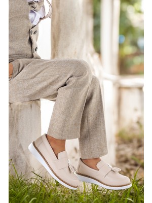 Kiko Kids Papyonlu Erkek Bebek Sünnet Ayakkabısı 184 Cilt Krem