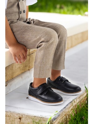 Kiko Kids Cırtlı Erkek Bebek Sünnet Ayakkabısı 100 Cilt Siyah