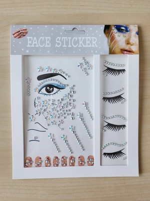 Heppii Yuvarlak ve Yıldız Işıltılı Yüz Taşı Makeup Taşı Işıltılı Vücut ve Saç Taşı Face Sticker