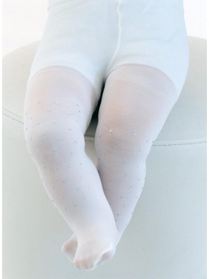 DayMod Mycro 50 Bebek Taşlı Külotlu Çorap Kemik