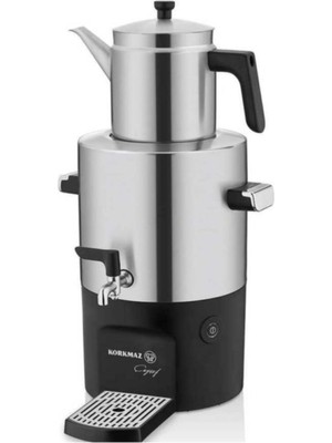Korkmaz A841 Çayşef Inox/satin Semaver 0,5 L Gri Bakır Gövdeli Sıcak Tutma Özelliği ile