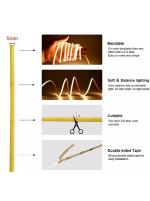 OEM Ankarateknik Sensörlü COB Şerit LED Ultra İnce / Amber / 4000K DOĞAL BEYAZ