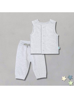 Zuppers Organik Pamuk Yelek & Eşofman Altı Takım - Gri Melanj