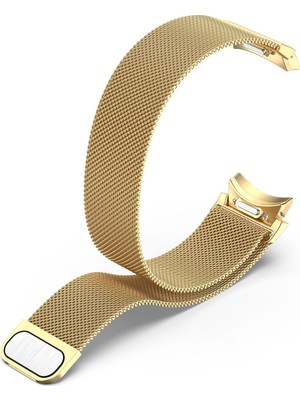 AktarMobile Galaxy Watch 6 40 / 44 mm Tam Uyumlu Mıknatıslı Hasır Metal Örgü Kordon Kayış Orijinal Pim