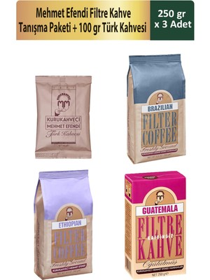 Jacobs Mehmet Efendi Filtre Kahve Tanışma Paketi 250 gr x 3 Adet + 100 gr Türk Kahvesi