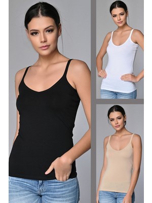 Sevim Kadın Atlet 3'lü Paket Yumuşak Pamuklu