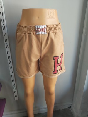 Kral H Baskılı Kahverengi Penye Şort