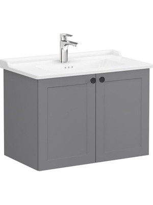 Vitra Root Classic Kapaklı Lavabo Dolabı 80 cm Mat Gri 68724