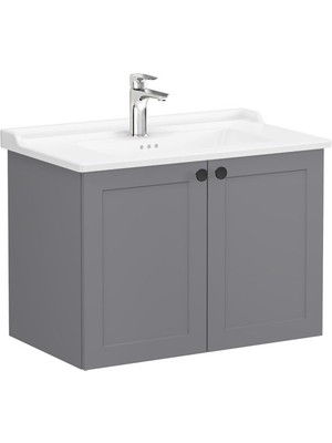 Vitra Root Classic Kapaklı Lavabo Dolabı 80 cm Mat Gri 68724