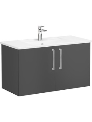 Vitra Root Flat Kapaklı Lavabo Dolabı 100 cm Mat Fırtına Gri 68167