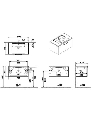 Vitra Root Lavabo Dolabı 80 cm Doğal Meşe 66422