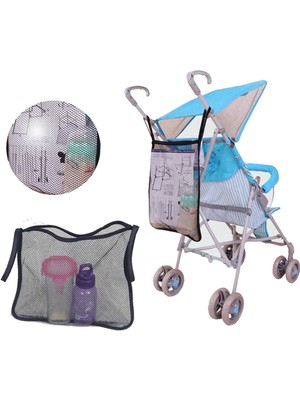 Revu Baby Bebek Arabası Çantası Puset Alışveriş Filesi  Çocuk Arabası Askı Filesi 30X24 cm  Çanta