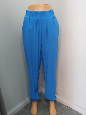 My Model Mavi Bel Paça Lastikli Polyester Jogger Pantolon