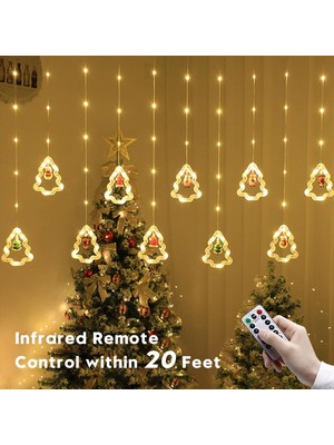 Fsfyb 12 Ft Noel Pencere Işıkları, 8 Modlu LED Pırıltı Işıklar Takın 10 Noel Dekoru, Yatak Odası Dış Mekan Iç Mekan Noel Süslemeleri Için Peri Işıkları, Arka Plan Için Perde Işıkları (Yurt Dışından)