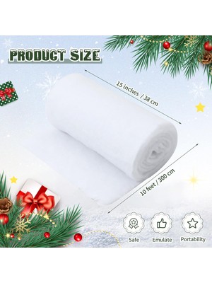 Fsfyb LED Noel Kar Battaniyesi Setleri 10 Ft x 15 Inç Kabarık Yapay Kar Battaniyesi Rulosu, 10 Ft / 3 Metre 30 LED Dize Işıklar Noel Tatil Köyü Ekranı Için Pille Çalıştırılır (Yurt Dışından)