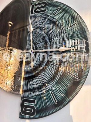 Efe Ayna Dekorasyon Dolunay 2-  Gümüş Ayna Duvar Saati 60X70CM