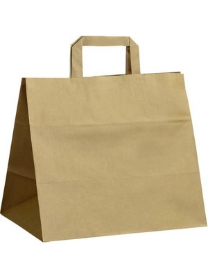Kraft Içten  Saplı Kağıt Çanta 32X26X21CM 50 Adet