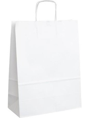 Beyaz Kraft Çanta 25x31x12cm - 50 Adet