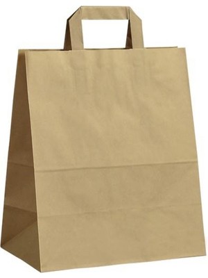 Içten Saplı Kraft Kağıt Çanta 25X30X14CM 250 Adet
