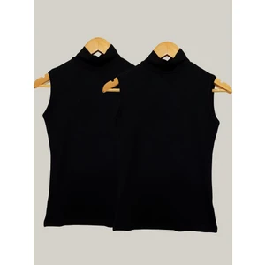 Kadın Sıfır Kol Yarım Balıkçı Yaka Body Beyaz 2 Adet