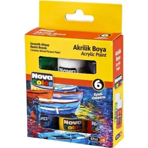 Nova Color Akrilik Boya Şişe 6'lı x 17 ml NC-2006