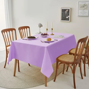 Zeren Home Sıvı Geçirmez Dertsiz Keten Masa Örtüsü Lila