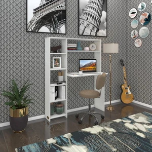 Kenzlife  Bilgisayar Çalışma Masası Prost Byz 140*100*20 Kitaplık Solda Ofis Sekreter Laptop